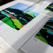 Load image into Gallery viewer, Looking up at Scrabo Tower HAND EMBELLISHED PRINT