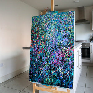Abstract wildflower painting