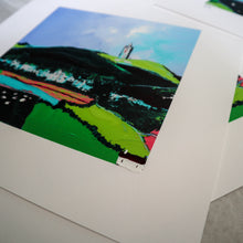 Load image into Gallery viewer, Looking up at Scrabo Tower HAND EMBELLISHED PRINT