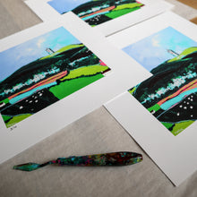 Load image into Gallery viewer, Looking up at Scrabo Tower HAND EMBELLISHED PRINT