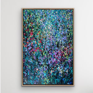 Large framed abstract painting