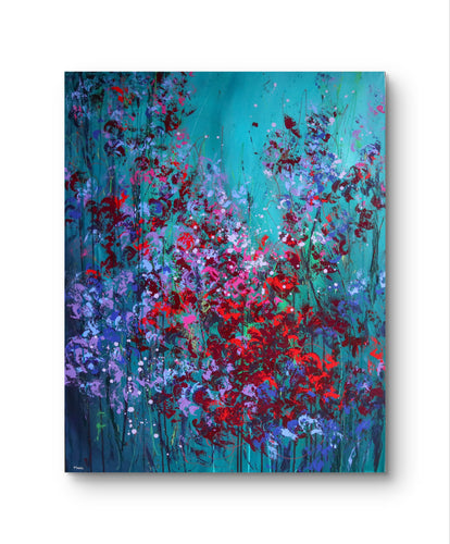 Large abstract floral painting 