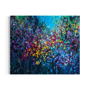 Extra large vibrant wildflower painting