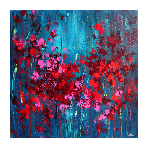 Small red abstract painting 