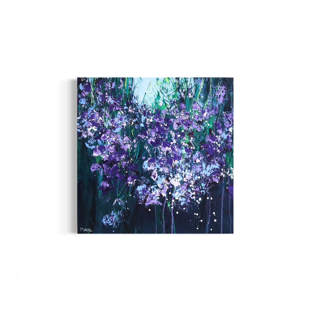 Abstract floral painting on medium canvas 