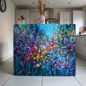 Extra large vibrant abstract canvas