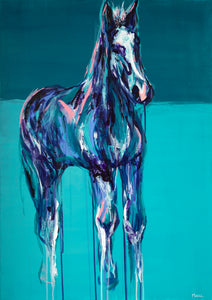 Large abstract horse print by Northern Ireland artist Rachel Magill
