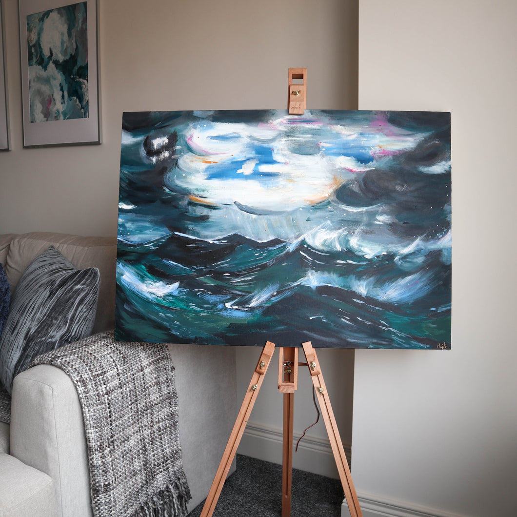 stormy sea original abstract painting