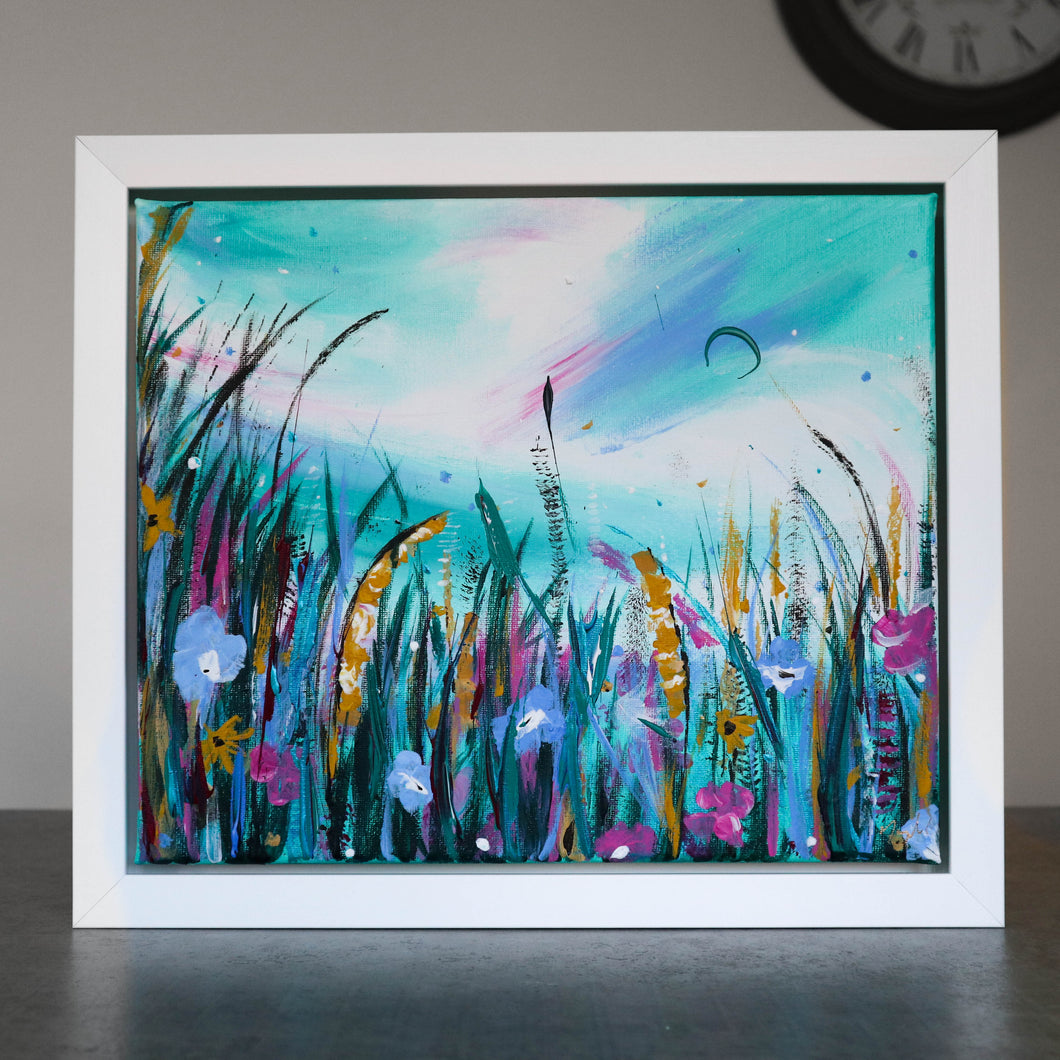 vibrant, painting, art, artwork, colourful, bright, nature, wildflower, meadow