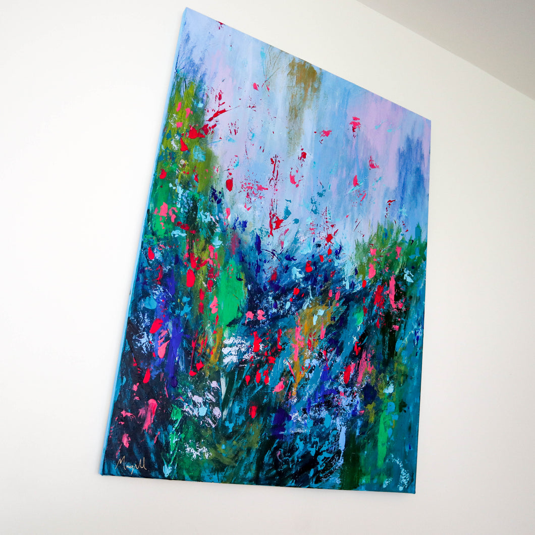 vibrant abstract wildflower painting 