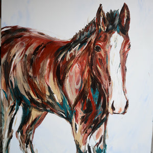painting of young horse
