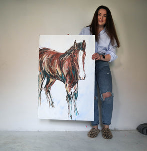 irish artist with horse painting